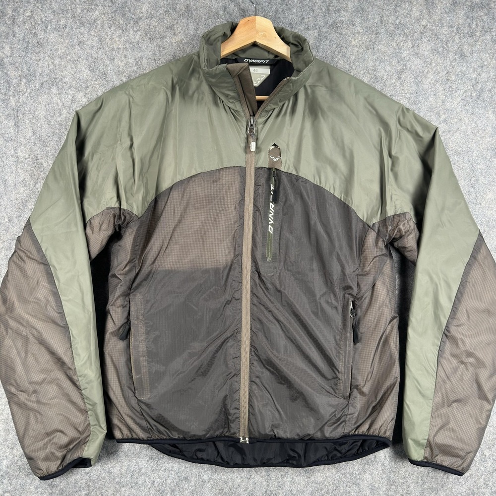 Dynafit Padded Ski Jacket Mens Small EU 46 Green Brown Full Zip Insulated 870007
